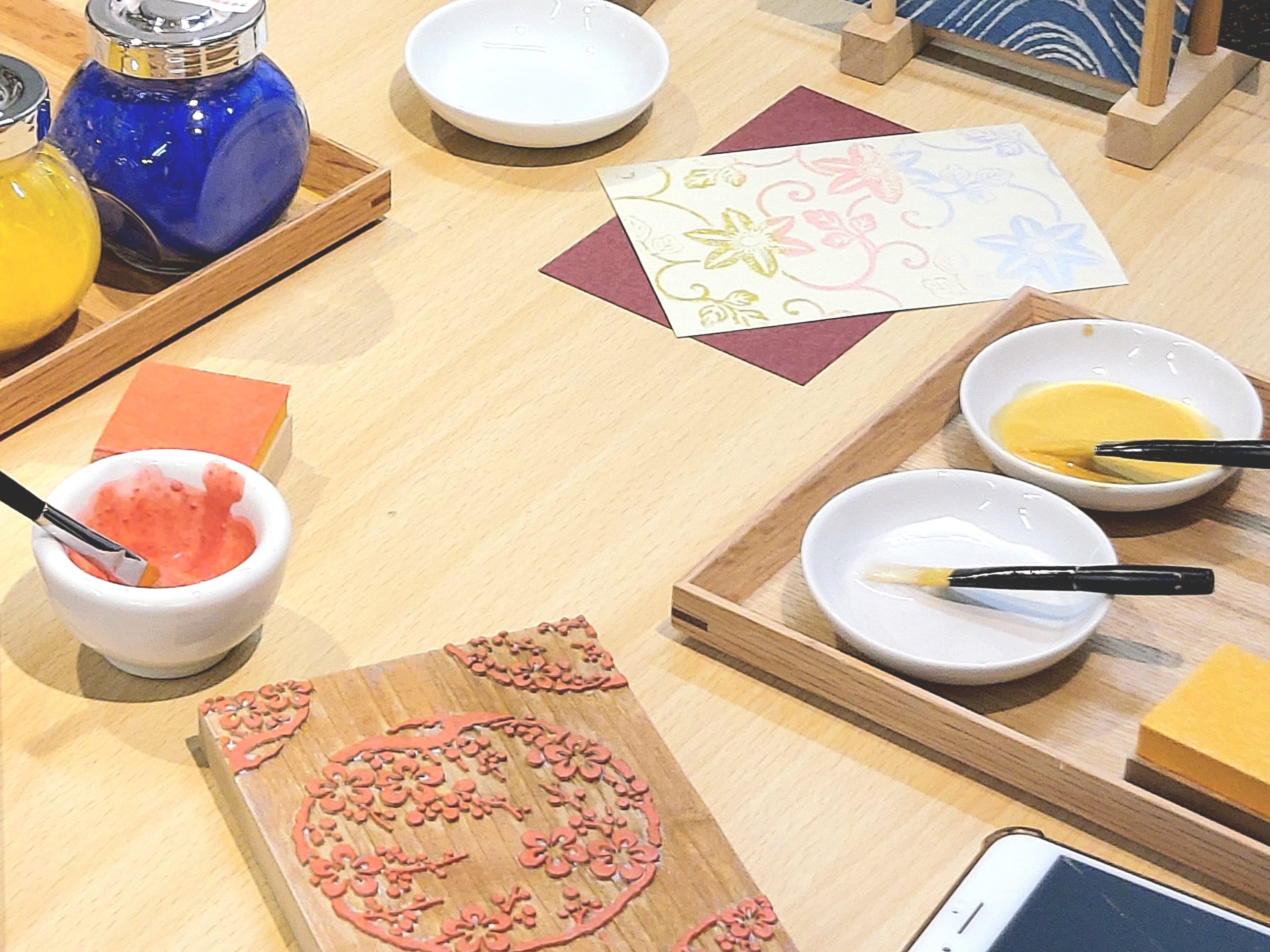 伝統工芸「京からかみ」文様のハガキ摺り体験 画像